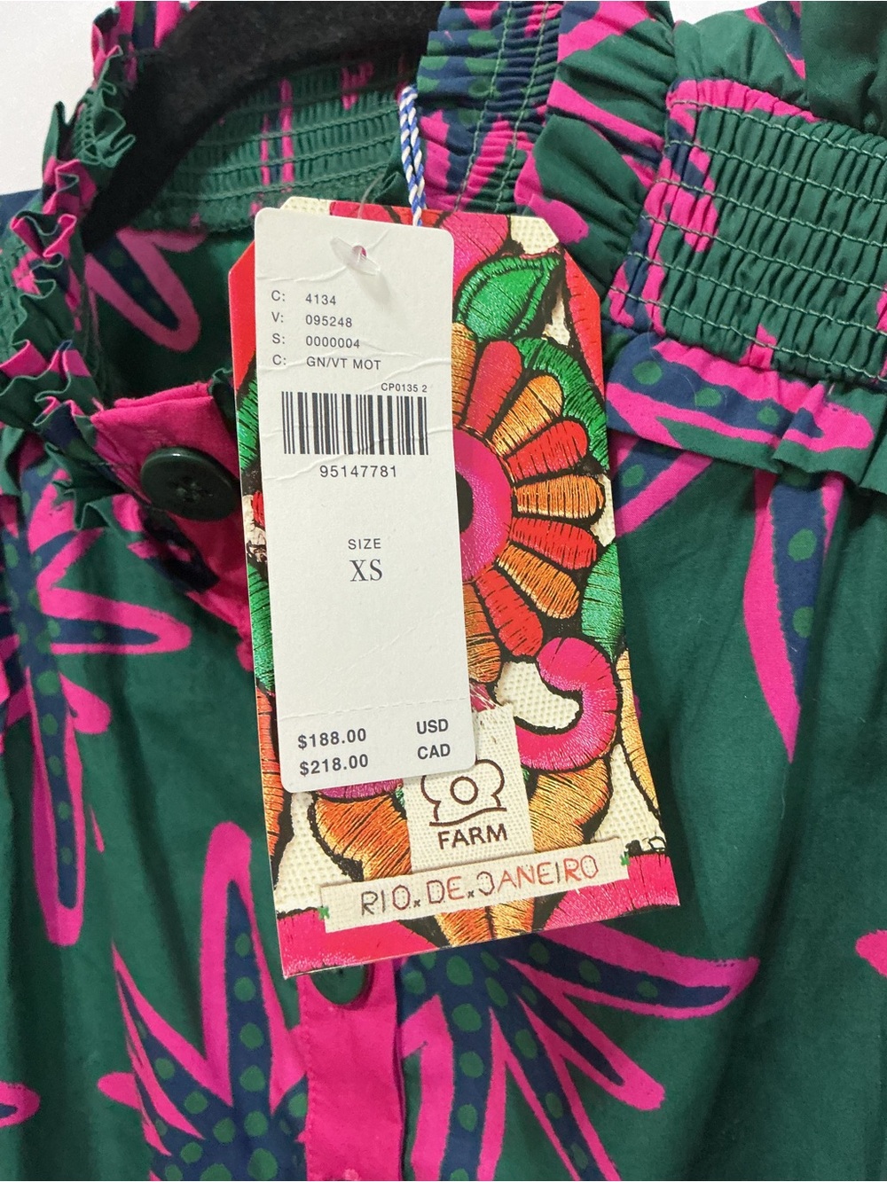 FARM Rio Green & Pink Floral Belted Romper - Picture 3 of 3